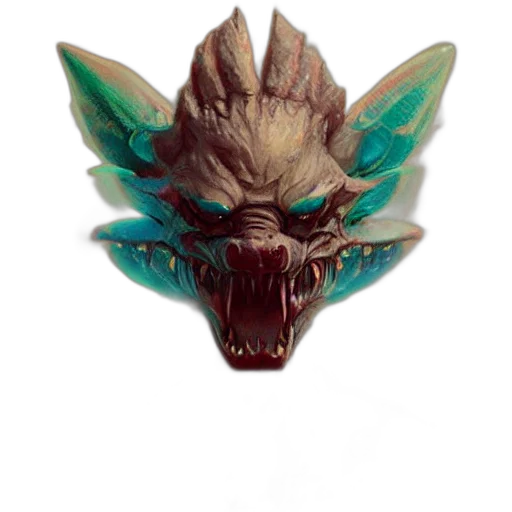 dragon, mask, creature, face, concept art, fantasy art, 3d render, photorealistic transparent PNG cut-out