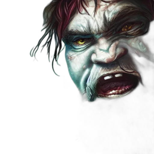 face, creature, photorealistic, concept art, fantasy art, comic book art, older, half transparent PNG cut-out