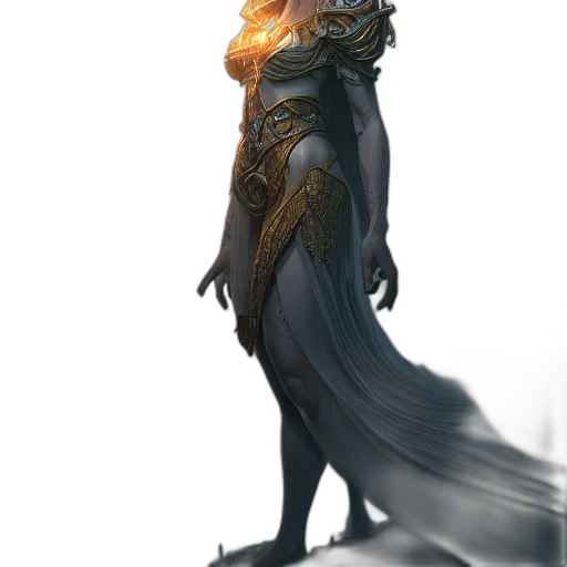 dragon, dress, staff, creature transparent PNG cut-out