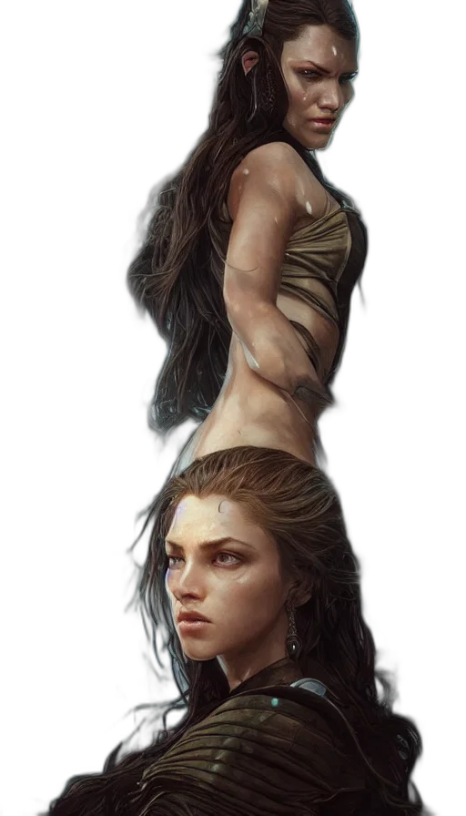 face, dress, sword, creature transparent PNG cut-out