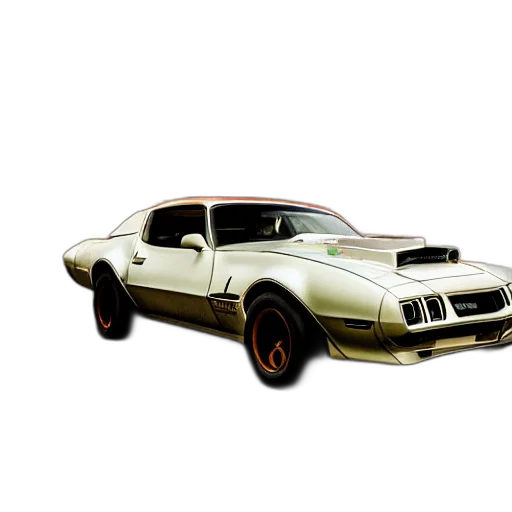 car, 3d render, photorealistic, concept art, pixel art, pontiac, firebird, trans transparent PNG cut-out