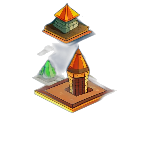 crown, hat, building, jewelry, pixel art, 3d render, concept art, fantasy art transparent PNG cut-out