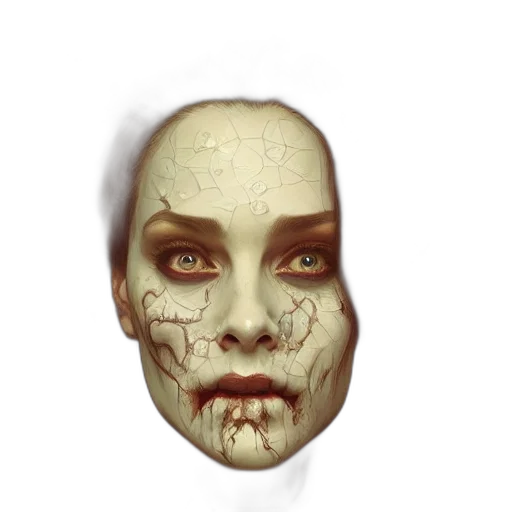 mask, face, jewelry, creature, photorealistic, fantasy art, concept art, 3d render transparent PNG cut-out