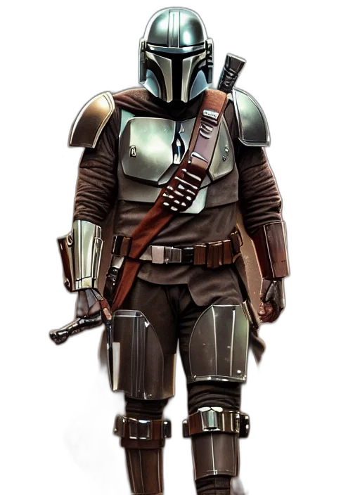 robot, weapon, concept art, fantasy art, comic book art, 3d render, earth tones, mandalorian transparent PNG cut-out