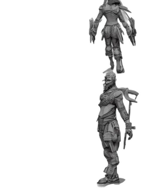 robot, staff, weapon, creature transparent PNG cut-out