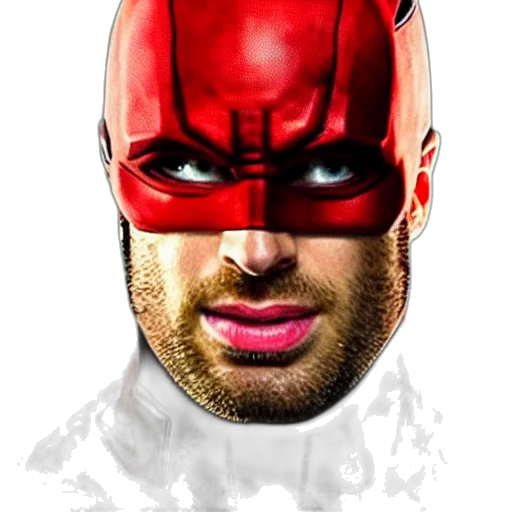 mask, face, comic book art, photorealistic, concept art, cartoon, red, chris transparent PNG cut-out