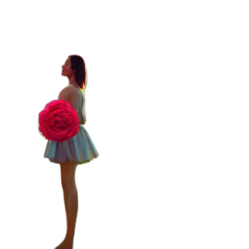 dress, flower, umbrella, staff transparent PNG cut-out