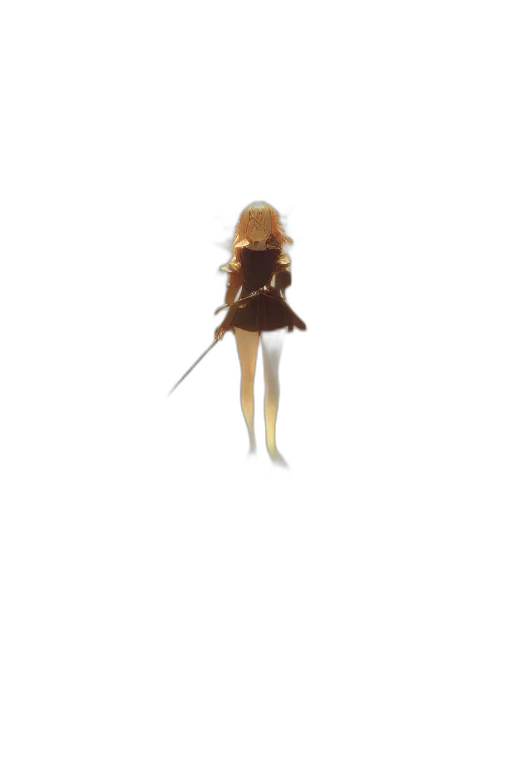 staff, sword, hair, dress transparent PNG cut-out