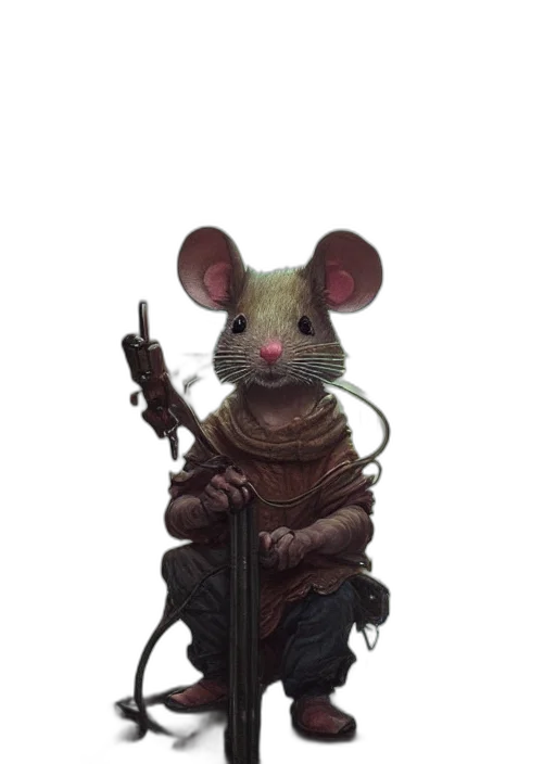 animal, staff, weapon, jacket, concept art, fantasy art, 3d render, photorealistic transparent PNG cut-out