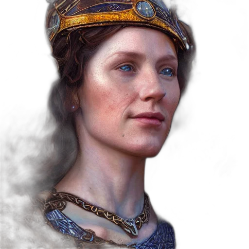 crown, face, jewelry, sword, fantasy art, photorealistic, concept art, oil painting transparent PNG cut-out