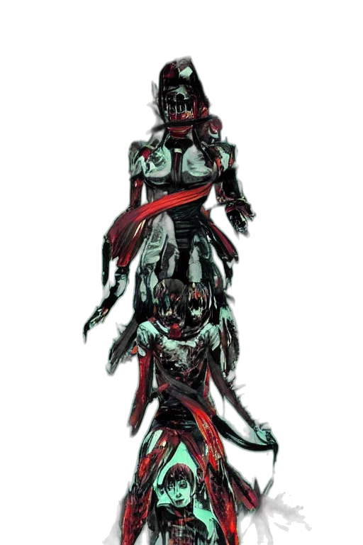 robot, mask, creature, staff transparent PNG cut-out