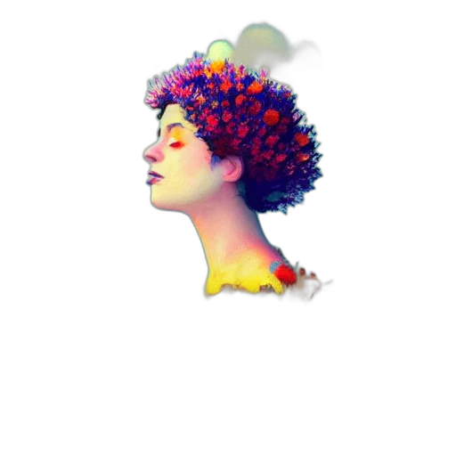 crown, hat, flower, face transparent PNG cut-out