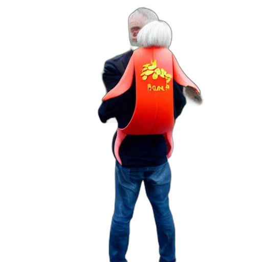 jacket, staff, 3d render, concept art, human, parrot transparent PNG cut-out