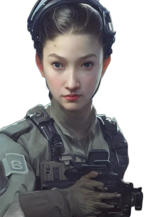 face, weapon, staff, robot transparent PNG cut-out
