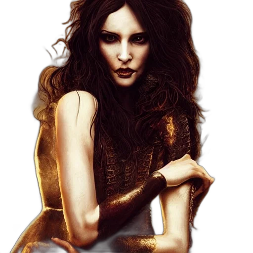 jewelry, fantasy art, photorealistic, comic book art, concept art, golden, earth tones, dark transparent PNG cut-out