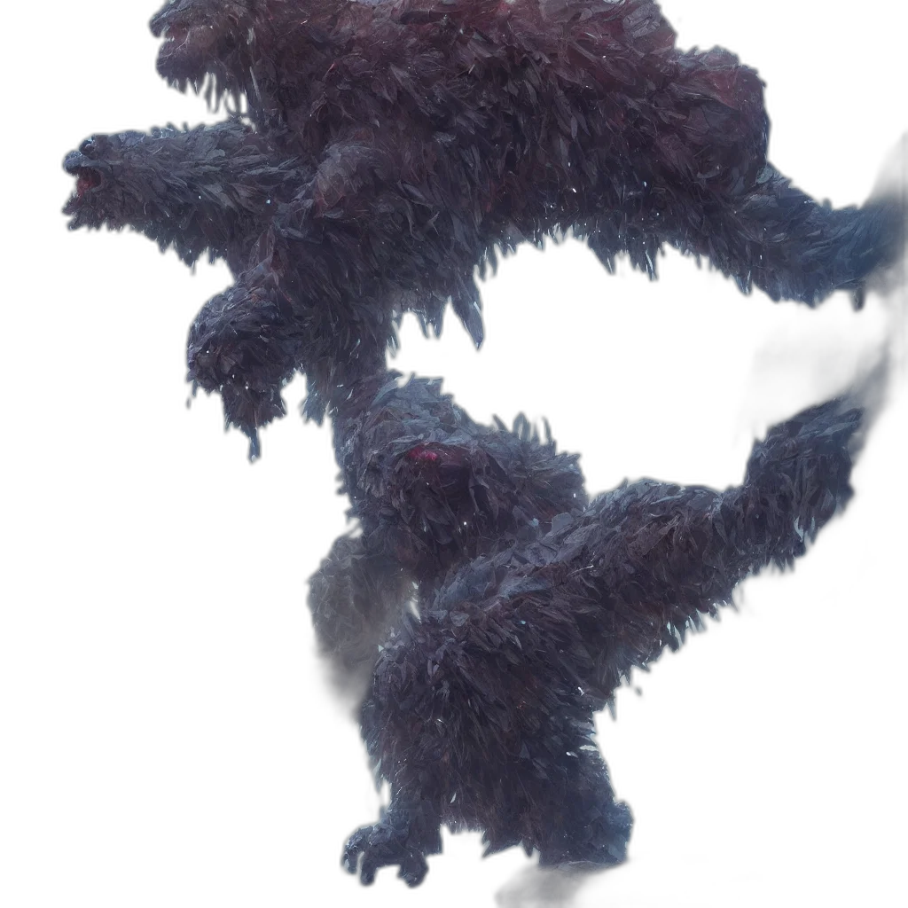 hair, creature, dragon, animal, 3d render, concept art, photorealistic, fantasy art transparent PNG cut-out