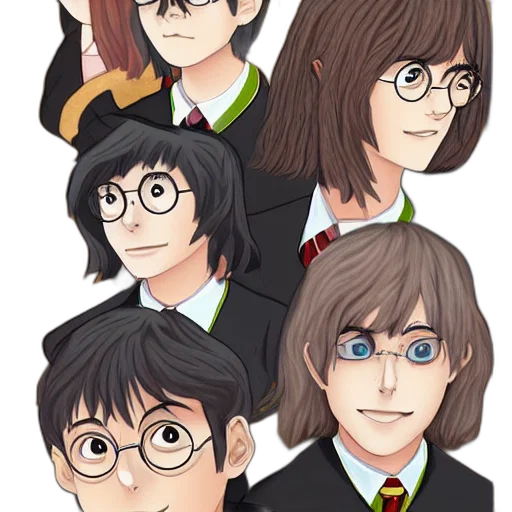 anime, cartoon, concept art, pixel art, portrait, harry, potter, style transparent PNG cut-out