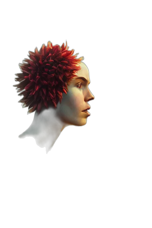 crown, hair, face, hat, 3d render, photorealistic, concept art, pixel art transparent PNG cut-out