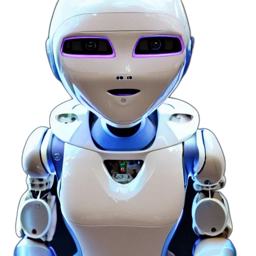 robot, 3d render, concept art, cyberpunk transparent PNG cut-out