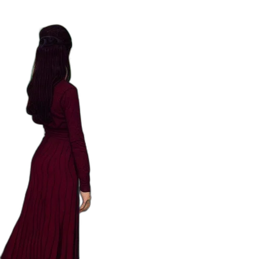 dress, hair, concept art, 3d render transparent PNG cut-out