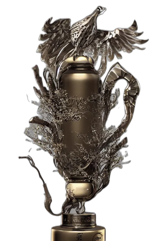 bottle, crown, jewelry, dragon transparent PNG cut-out
