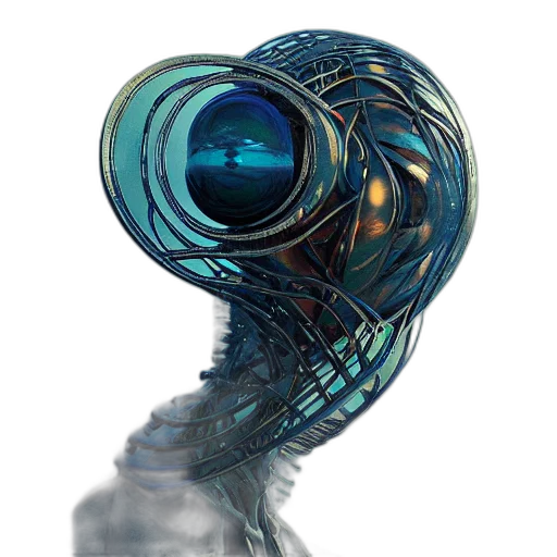 robot, jewelry, mask, staff transparent PNG cut-out