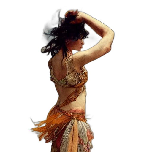 dress, staff, mask, jewelry transparent PNG cut-out