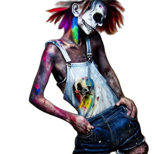 mask, dress, creature, animal, cyberpunk, concept art, fantasy art, watercolor transparent PNG cut-out