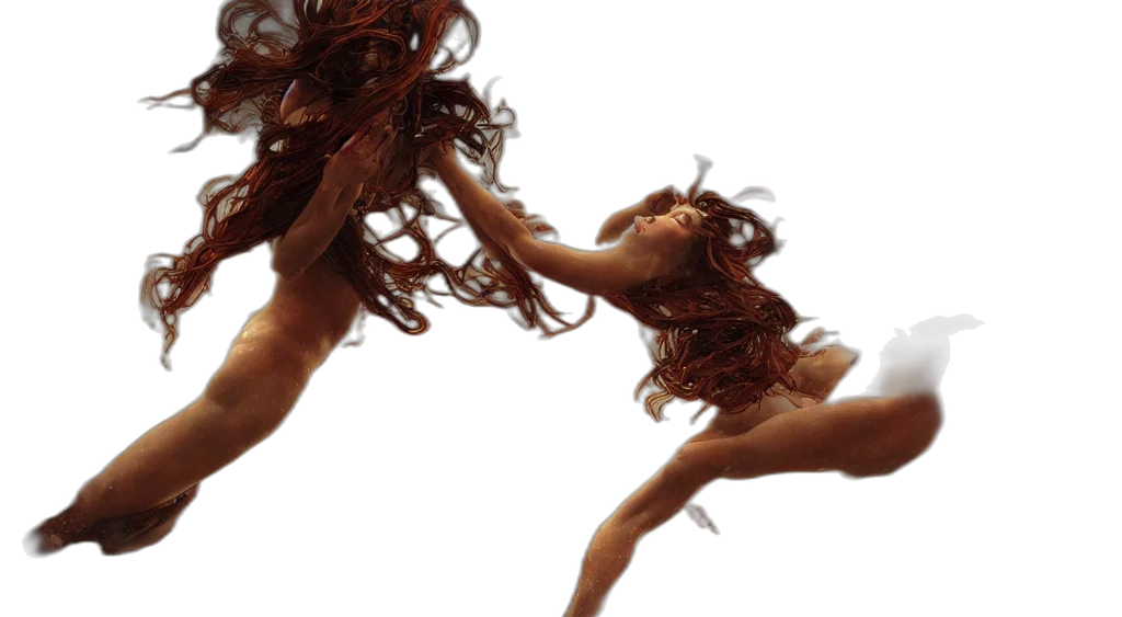 hair, photorealistic, perfect, woman, bodies, flying, inside, spaghetti transparent PNG cut-out