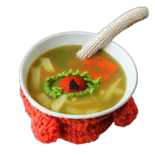 food, 3d render, photorealistic, bowl, soup, looks, like, monster transparent PNG cut-out