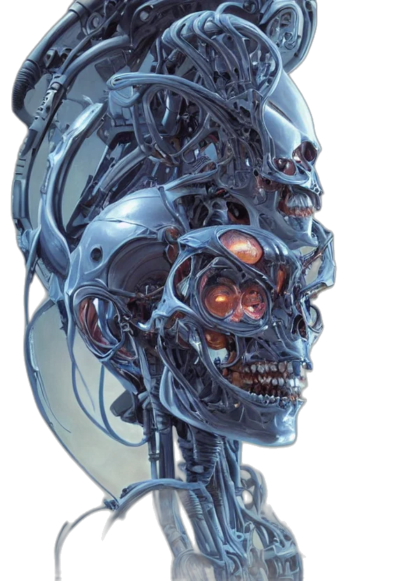 robot, face, mask, cyberpunk transparent PNG cut-out