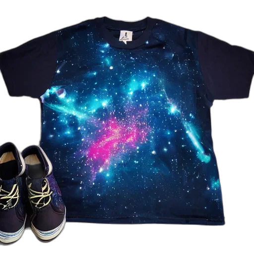 shoes, outer space, dark, neon, photo, shirt, cool, galactic transparent PNG cut-out