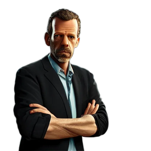 jacket, staff, face, weapon transparent PNG cut-out