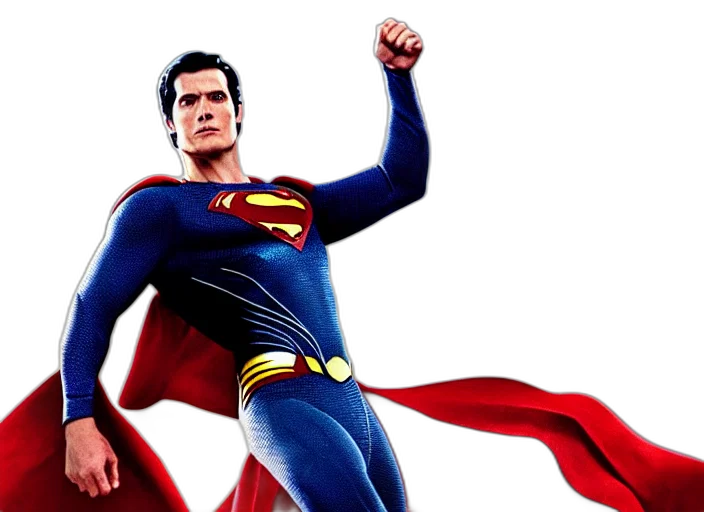 comic book art, 3d render, concept art, film, still, superman, skinny, very transparent PNG cut-out