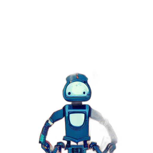 robot, creature, staff, animal, 3d render, concept art, pixel art, cyberpunk transparent PNG cut-out