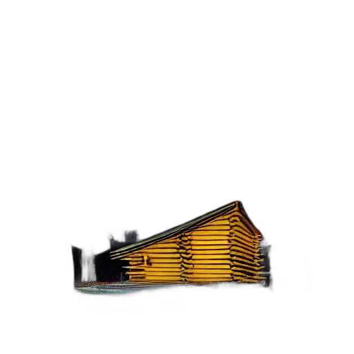 building, furniture, weapon, shoes, 3d render, concept art, photorealistic, golden transparent PNG cut-out