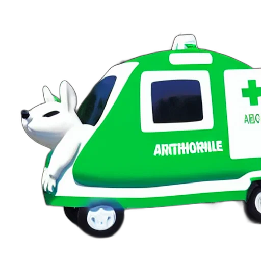 car, animal, 3d render, concept art, cartoon, anime, anthropomorphic, ambulance transparent PNG cut-out