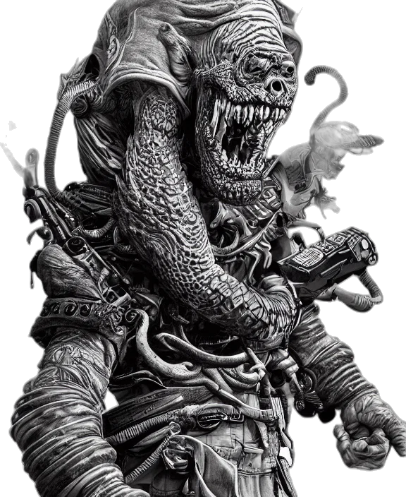 creature, dragon, face, mask, concept art, fantasy art, comic book art, photorealistic transparent PNG cut-out