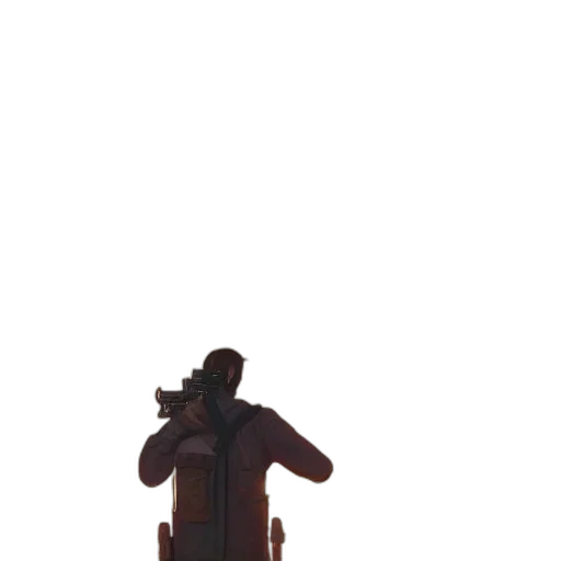 robot, staff, jacket, weapon, concept art, 3d render, pixel art, cyberpunk transparent PNG cut-out