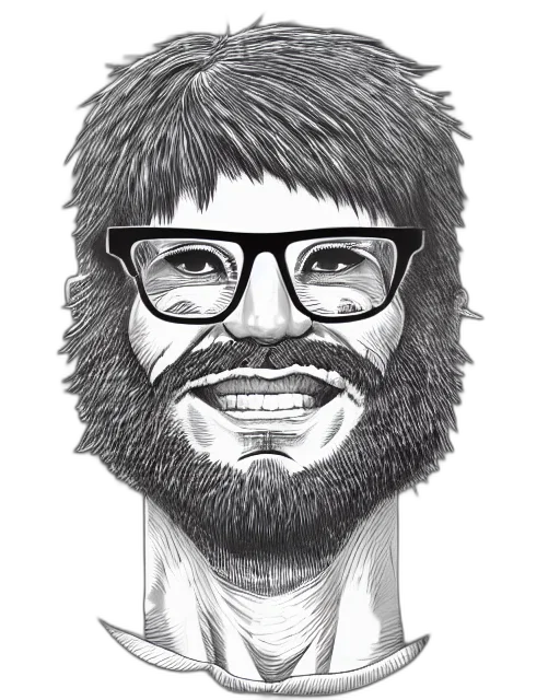 face, cartoon, comic book art, pencil sketch transparent PNG cut-out