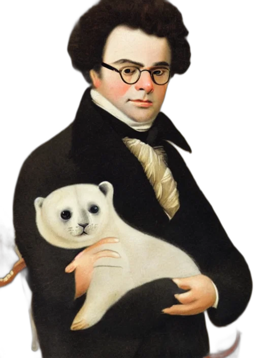 animal, staff, oil painting, photorealistic transparent PNG cut-out