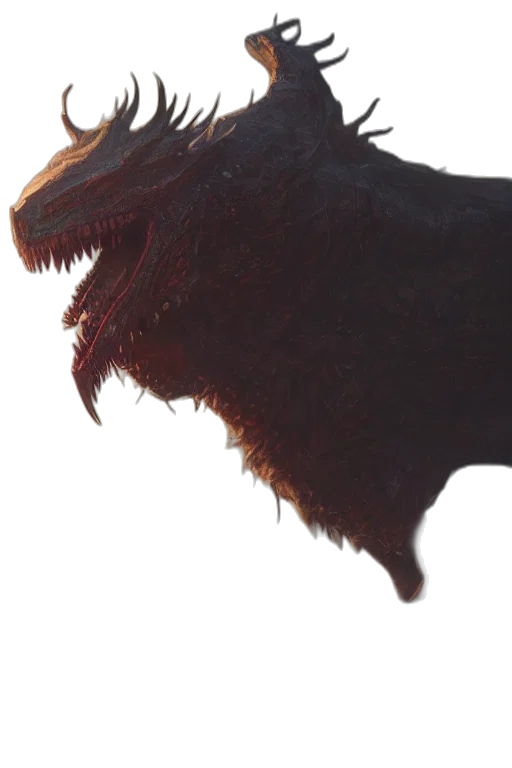 dragon, creature, animal, crown, concept art, fantasy art, 3d render, photorealistic transparent PNG cut-out