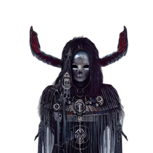 mask, staff, face, creature transparent PNG cut-out
