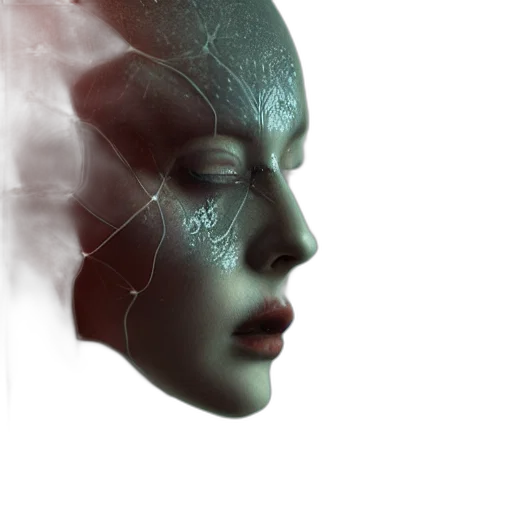 mask, face, robot, creature, 3d render, concept art, photorealistic, cyberpunk transparent PNG cut-out