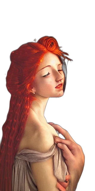 hair, dress, jewelry, crown, photorealistic, oil painting, fantasy art, watercolor transparent PNG cut-out
