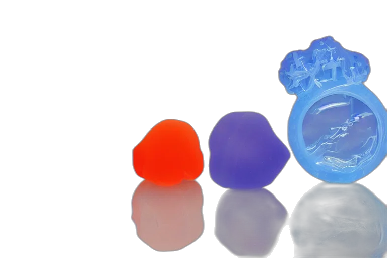 jewelry, crown, 3d render, blue, colorful, translucent, silicone, rubber transparent PNG cut-out