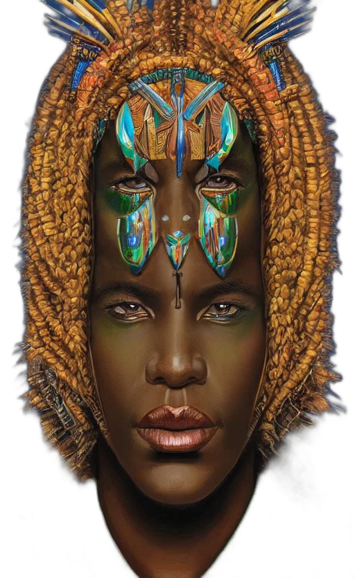 face, jewelry, mask, crown, photorealistic, cyberpunk, fantasy art, concept art transparent PNG cut-out