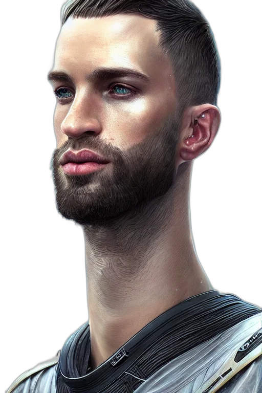 face, hair, photorealistic, fantasy art transparent PNG cut-out