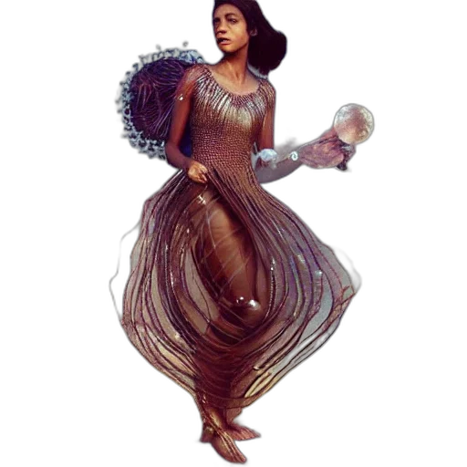 dress, fantasy art, concept art, pixel art, comic book art, brown, woman, wearing transparent PNG cut-out