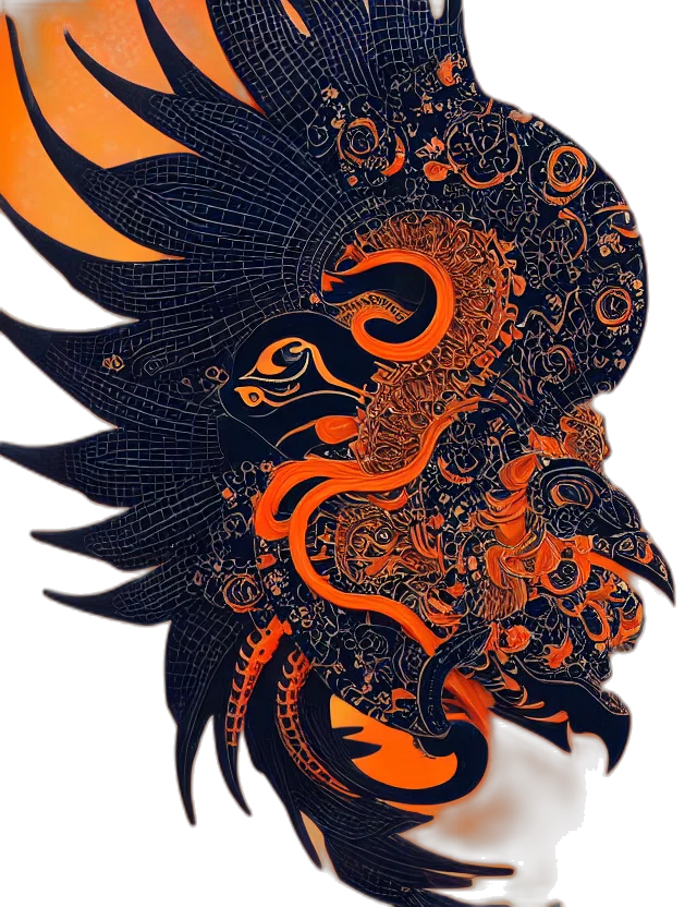 mask, dragon, face, crown, fantasy art, concept art, photorealistic, 3d render transparent PNG cut-out